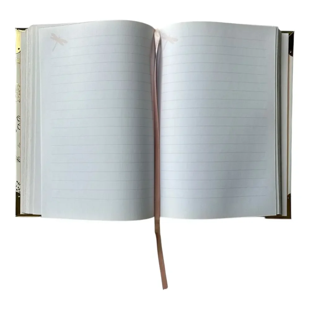 LOVE Floral Hardcover Journal Notebook Gold Foil Corners Ribbon Bookmark